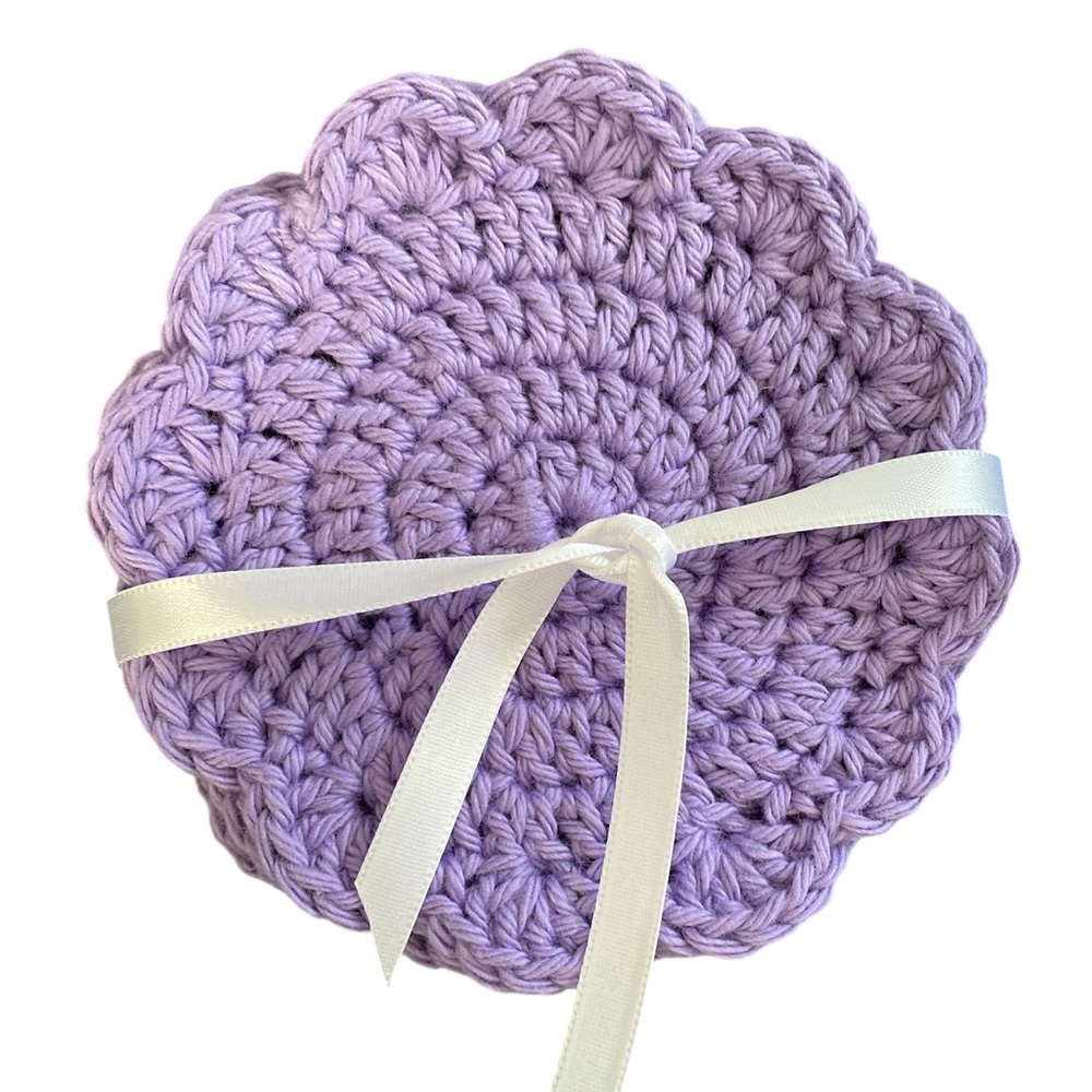 Handcrafted Crocheted Coasters set of 4 Purple